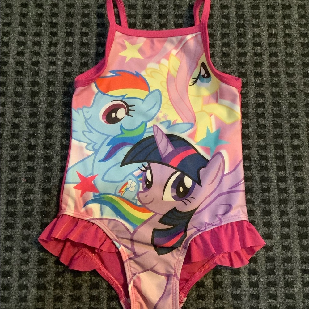My Little Pony Twilight Sparkle Rainbow Dash Fluttershy pink swimsuit 2T